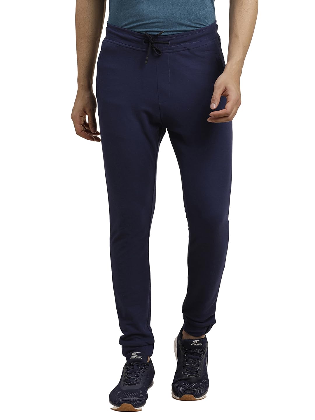 Turtle Men Knitted Solid Slim Fit Blue Joggers