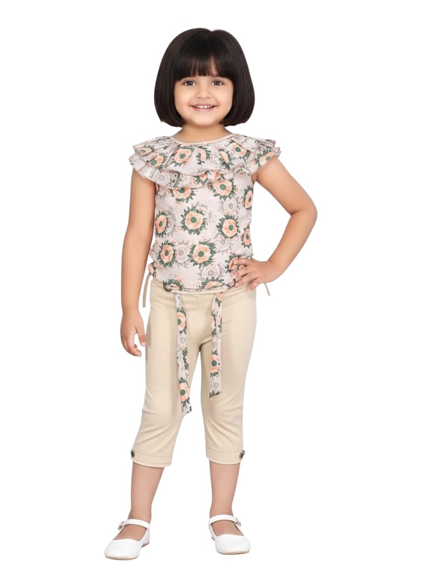 Aarika Girls Peach Colour Blended Dress-(3-9 Years)-(Oct_Dr-1606-Peach-24)
