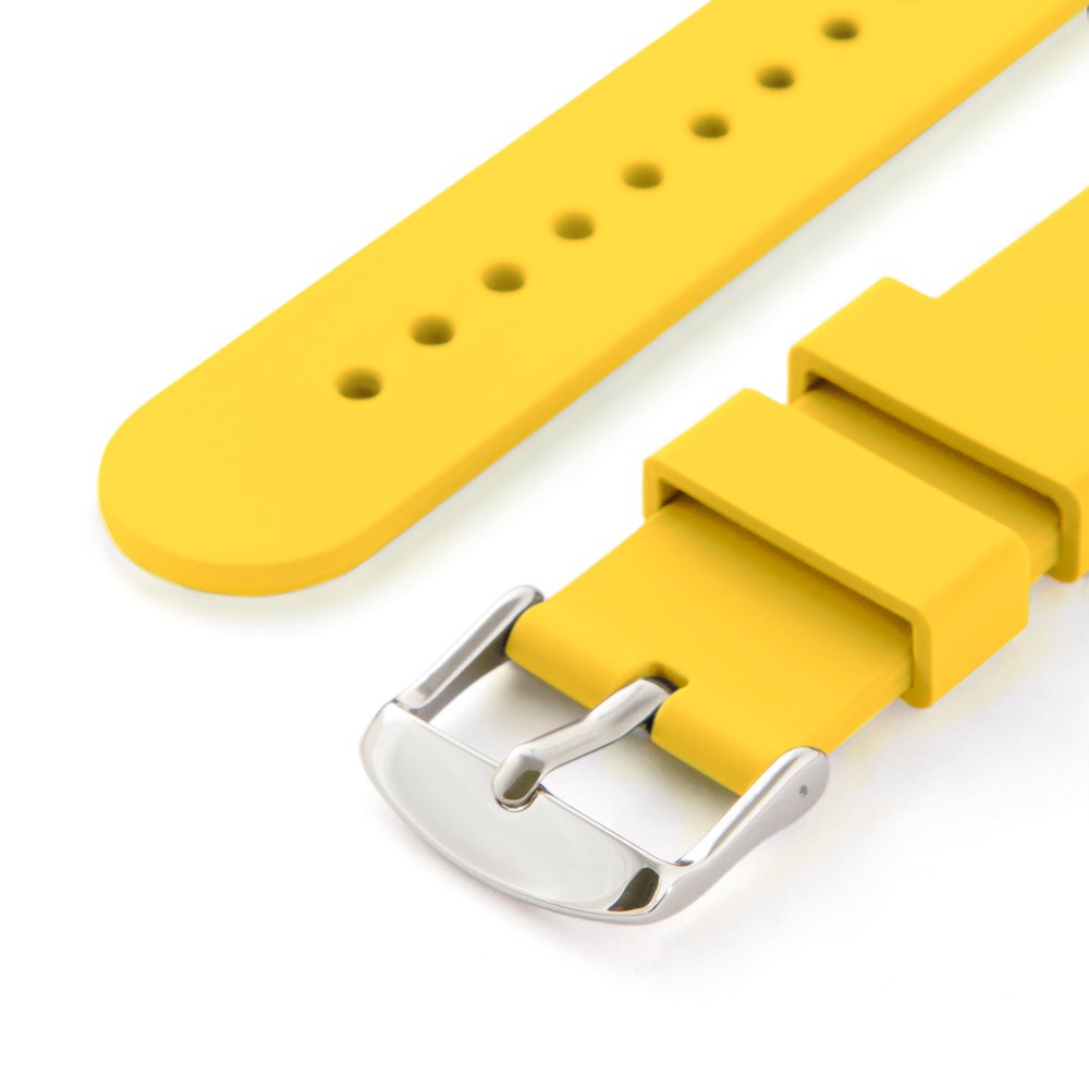Archer Watch Straps - Silicone Quick Release Soft Rubber Replacement Watch Bands (Naples Yellow, 24mm)