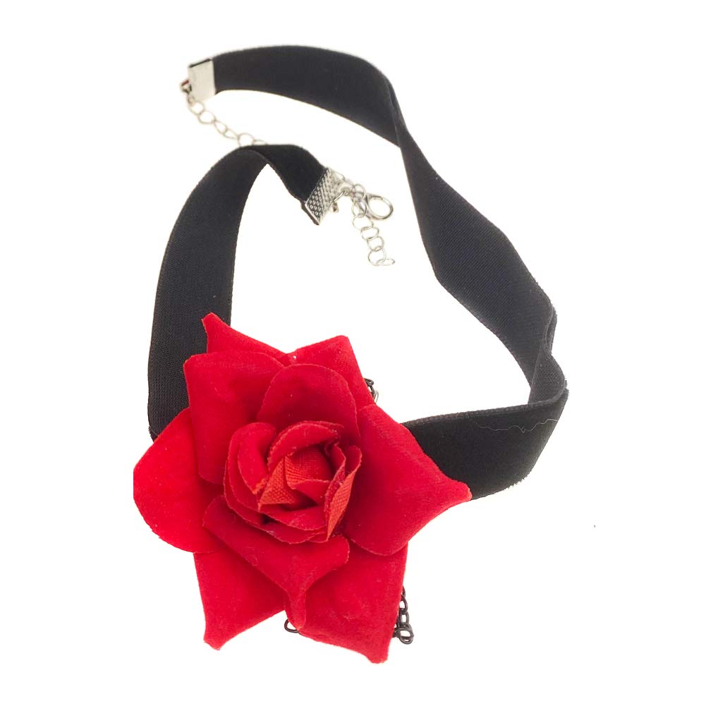 Elegant Retro Rose Flower Collarbone Chain Clavicle Necklace Gothic Lolita Black Lace Collar Choker Ornament Wedding Halloween A