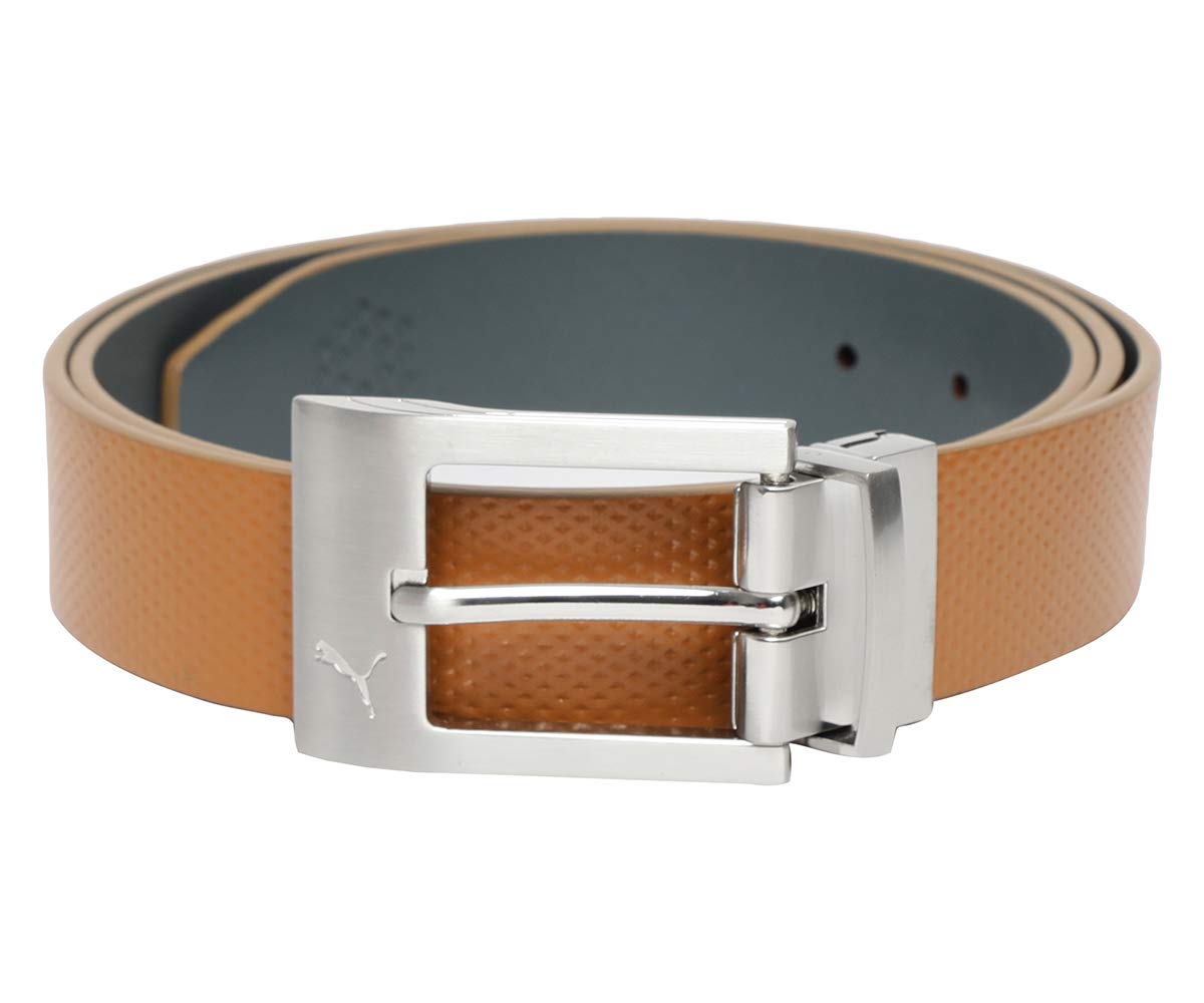 Puma Men Leather Back Spin Belt, Gray