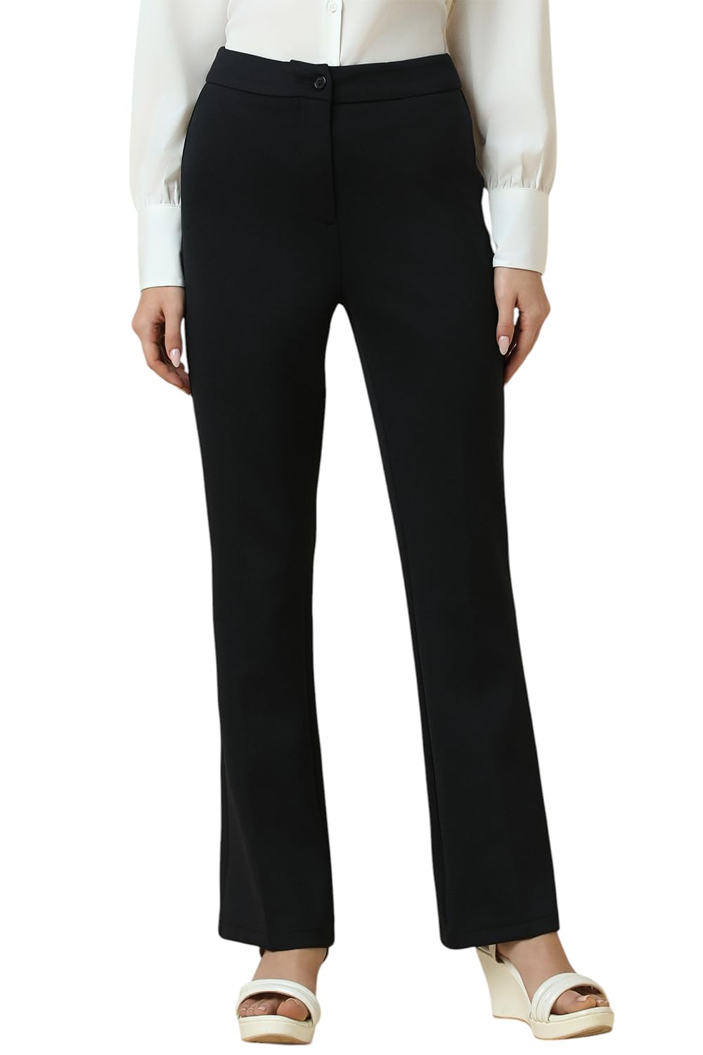 Allen Solly Women Regular Fit Solid Formal Trousers