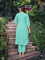 Nainvish Women Kurta With Pant (Sd443_Kb-L) Ocean Blue
