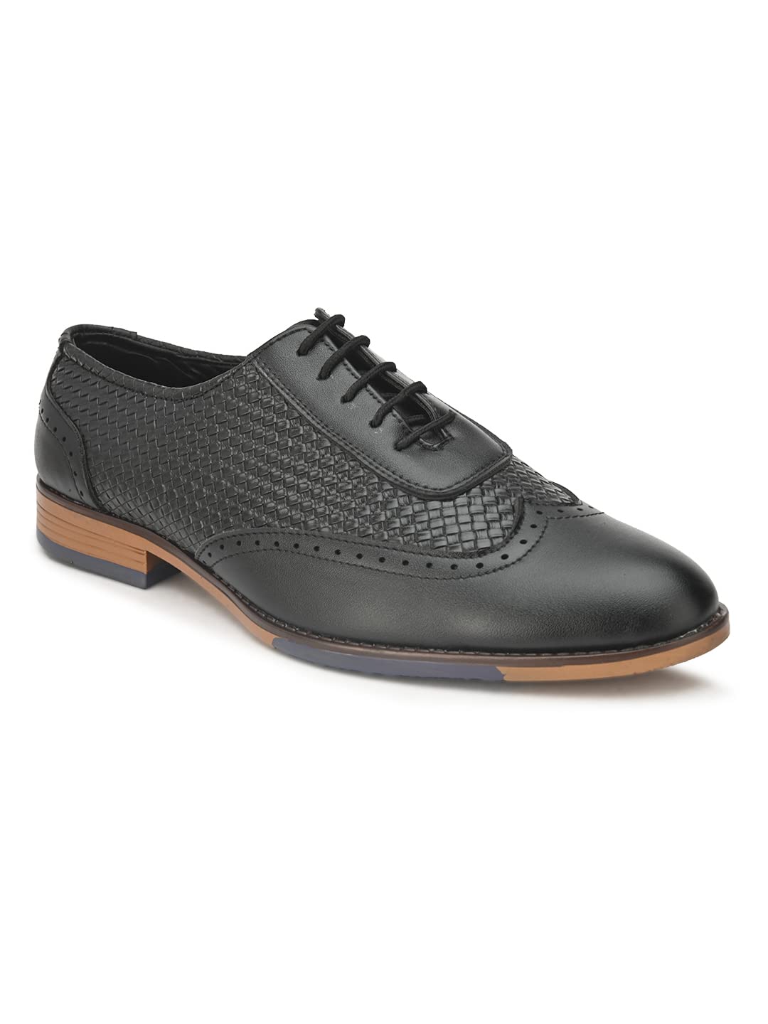SIR CORBETT Mens Black Oxford Synthetic Leather Office Latest Stylish Lace Up Party Formal Shoes  8 UK 8