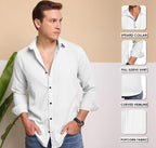 Macsivo MenS Regular Fit Casual Button Down Shirts Long Sleeve Linen Shirt Fashion Popcorn Summer Shirt White