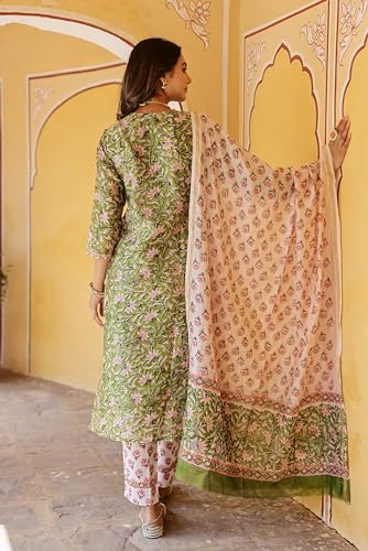 Lookmark Kurta Set: Effortlessly Elegant, Uniquely You: Discover Your Signature Style With Our Printed Ethnic Sets! Green