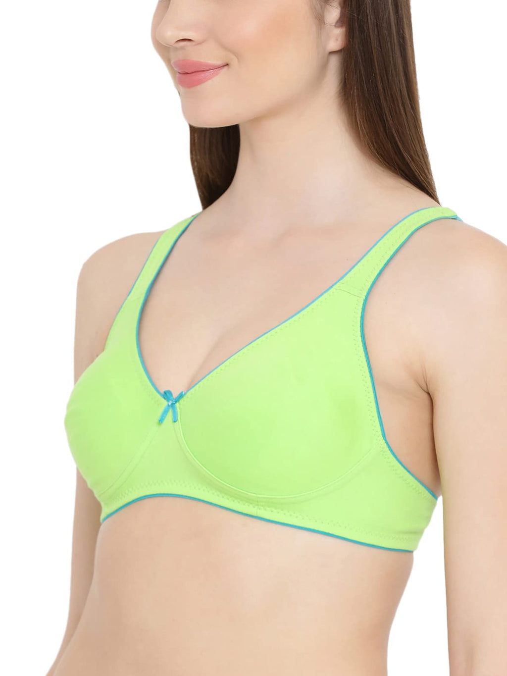 Clovia WomenS Cotton Wire Free Half Cup Seamless Bra