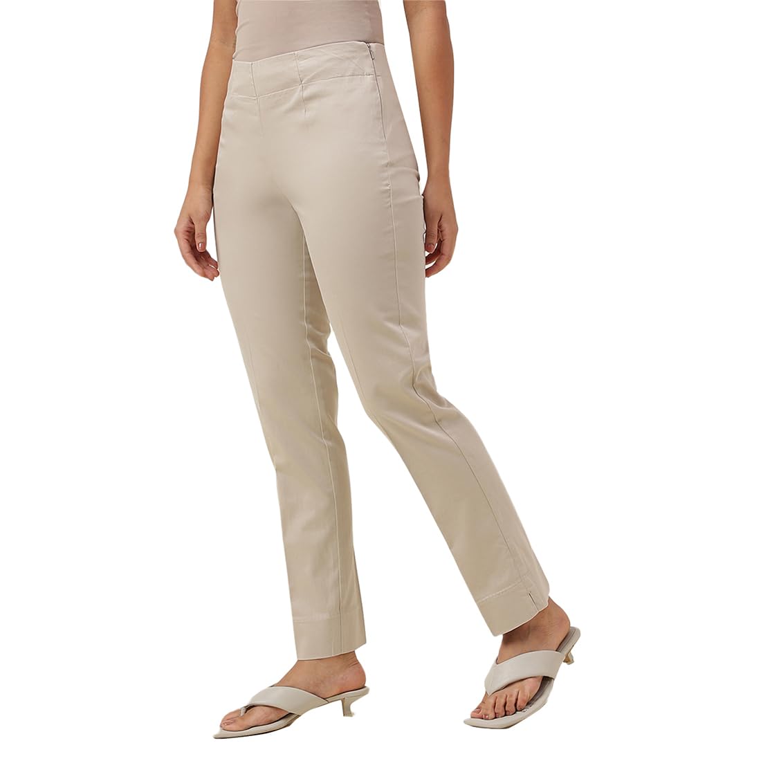 Fabindia WomenS Slim Pants (2112625Beige_Beige