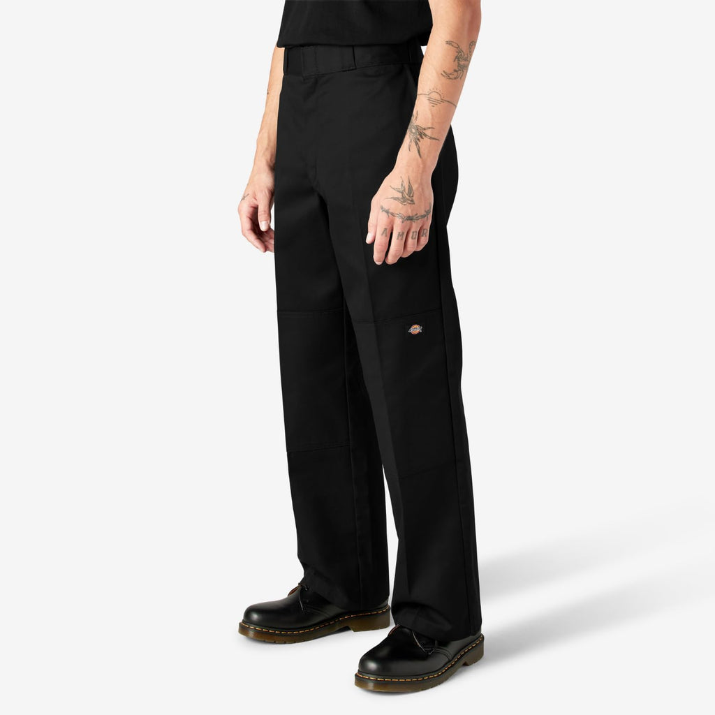Dickies Men's Loose Fit Double Knee Work Pants, Black