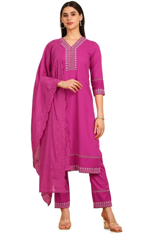 Soch Women Embellished Cotton Suit Set with Cutdana