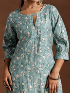 Libas WomenS Silk Regular Kurta (29217_Blue