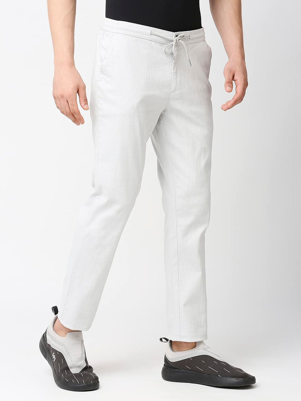 Thomas Scott Mens | Comfort | Slim Fit | Mid-Rise | Drawstring Closure | Solid | 4 Pockets | Woven | Chinos | Trouser (CCBT07_G