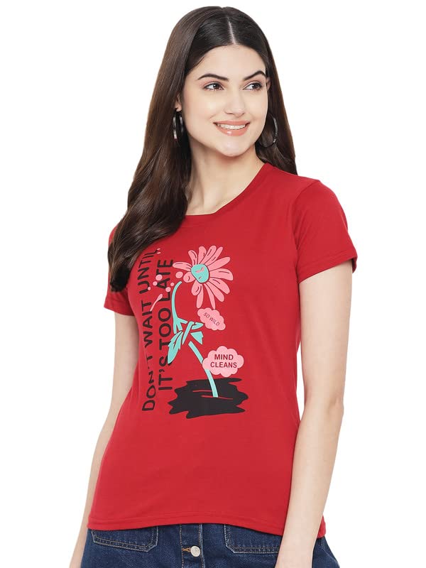 Preneum Womens Cotton Regular Fit Latest Graphic Stylish Printed Short Sleeves Casual T-Shirt || Trending & Styles (Pack 3), Ra