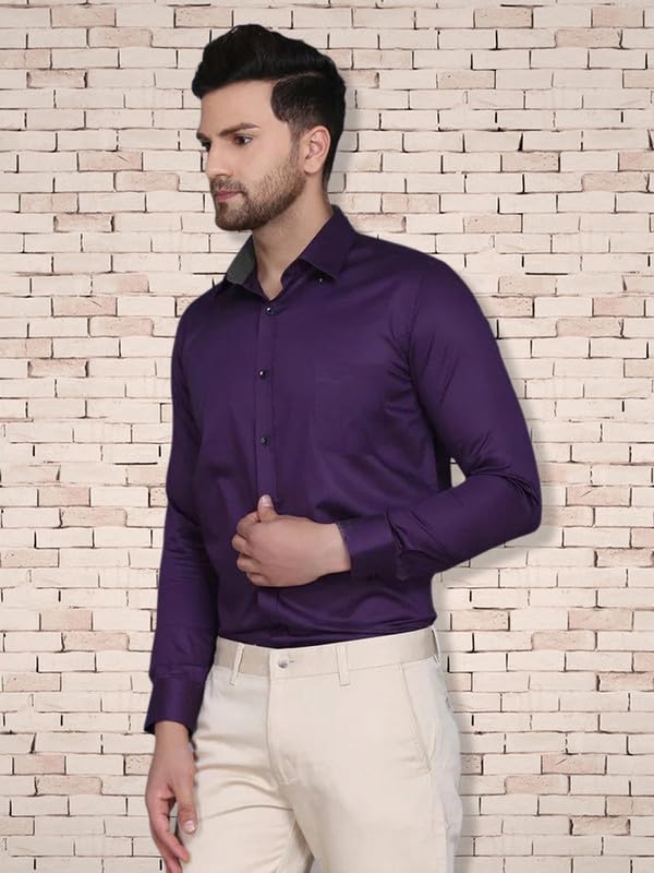 Tee Projekt Cotton Spread Collar Long Sleeve Shirt for Men Formal Shirt Casual Men Shirt