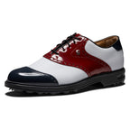 FootJoy Men's Premiere Series-Wilcox Golf Shoe, Red/White/Blue Patent, 9.5