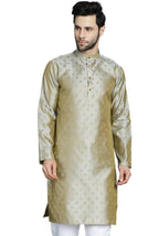 Jompers MenS Pista Woven Design Silk Blend Kurtas (Pista, S)