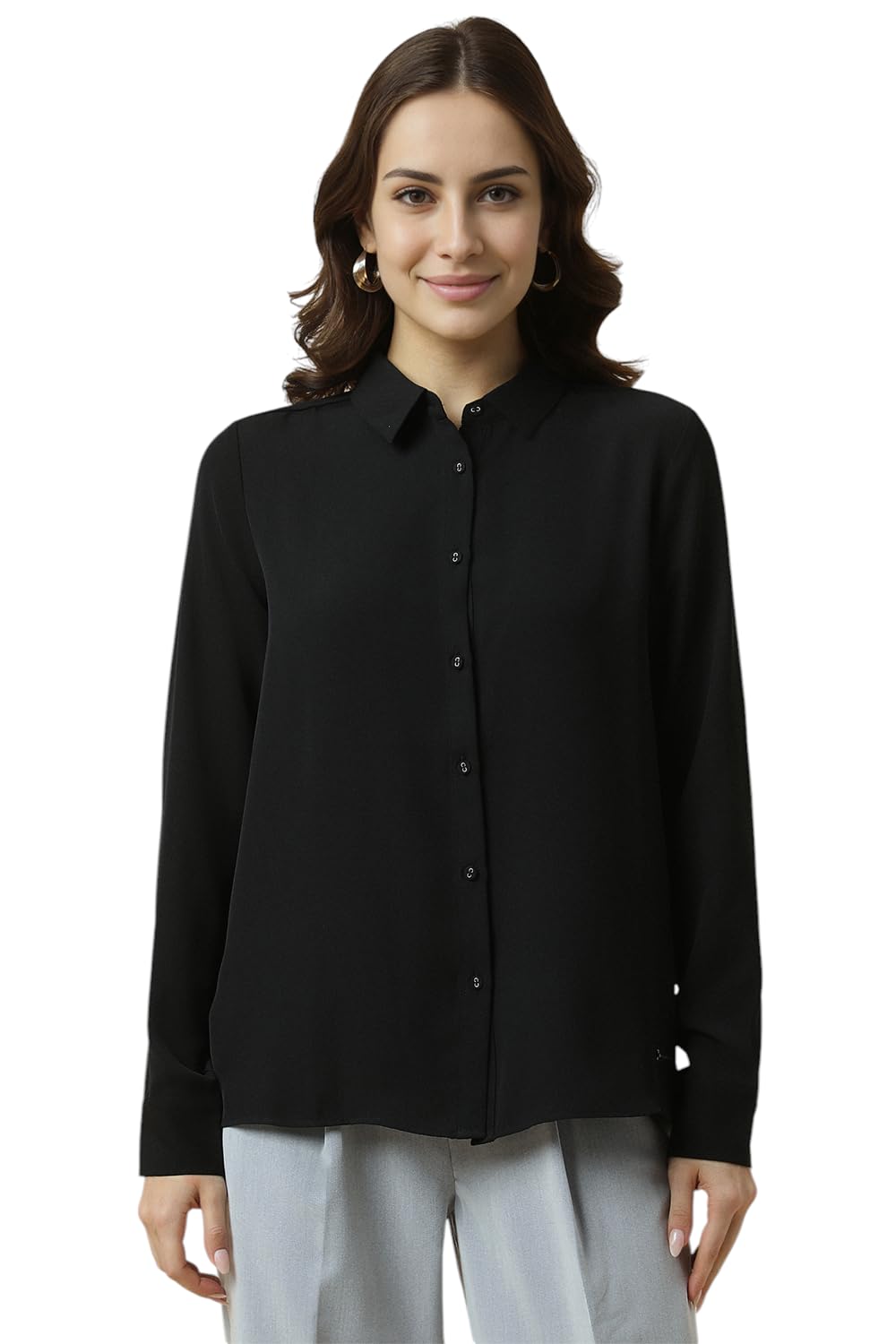 Allen Solly Women Regular Fit Solid Formal Full Sleeve Shirt