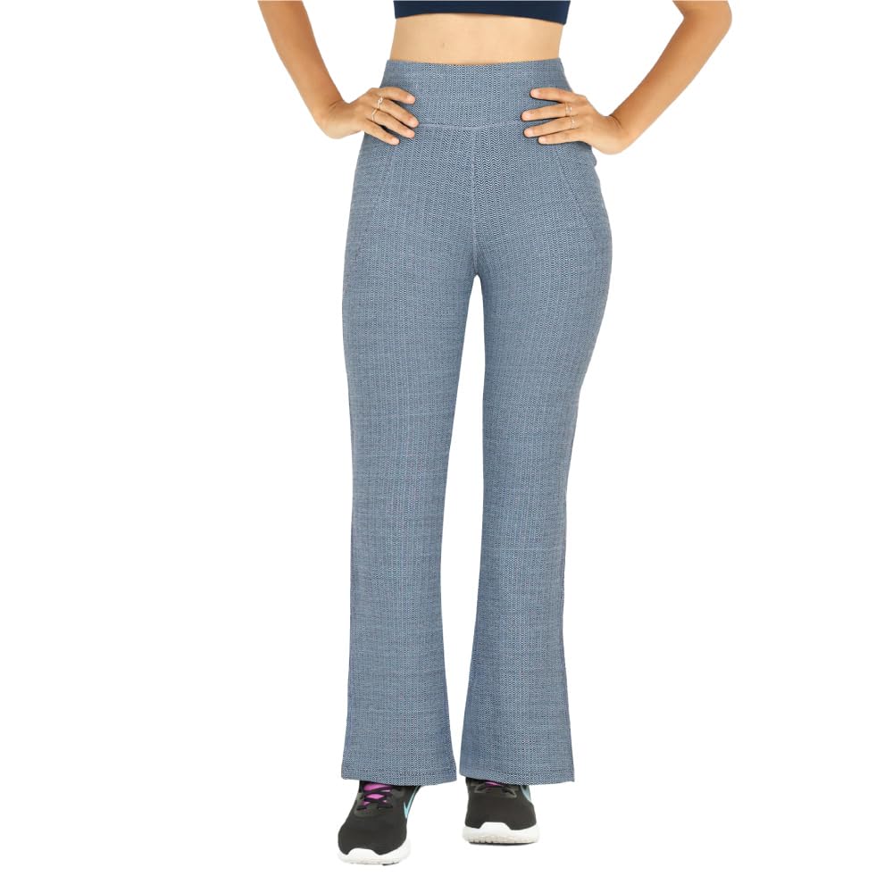 Blissclub Werk-It Flare Pants For Women Office Wear, Formal Cotton Trousers For Women With High Waist And 4 Pockets