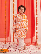 Pspeaches Boys Floral Regular Kurta With Pyjamas (7-8Years)