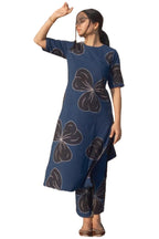 ANNI DESIGNER Womens Rayon Viscose Straight Printed Kurta with Pant (Kamo Blue_S_Blue_Small)