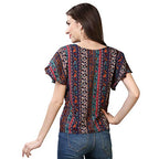 OOMPH! Womens Formal Crepe Tunic Top - Multicolor