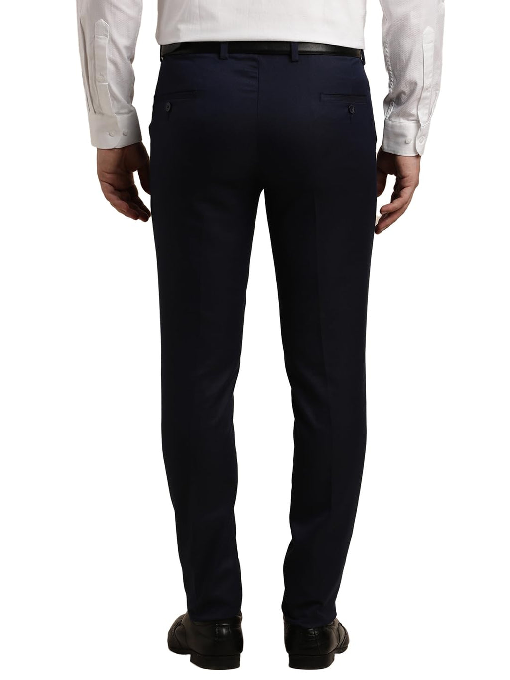 Turtle Men Poly Viscose Ultra Slim Fit Navy Formal Trouser