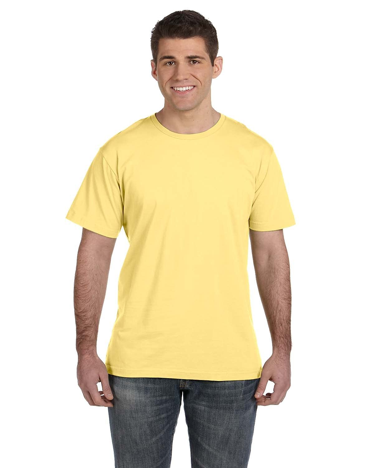 LAT Mens Fine Jersey Short Sleeve Tee (6901), Butter, Medium