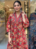 Lookmark WomenS Cotton Blend Floral Printed Kurta Plazzo Set With Dupatta Suitable For Every Indian Occasion (Az-Lm-Og-Ks2171 R