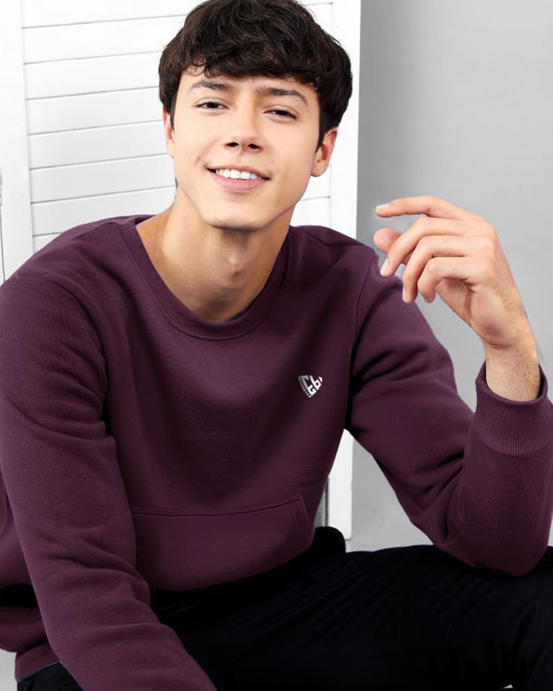 Eyebogler MenS Cotton Blend Round Neck Sweatshirt