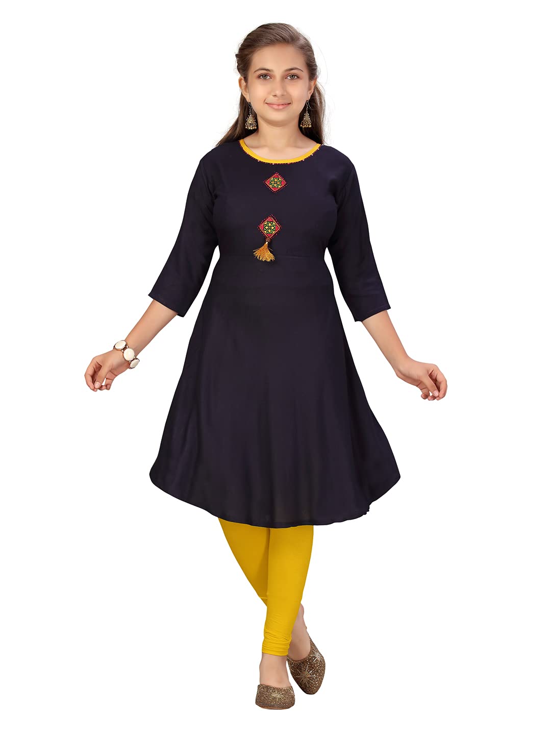 Aarika Girls Navy Blue Colour Kurti (JN_KURTI-9706-NAVY-BLUE-40)