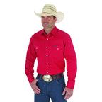 Wrangler mens Cowboy Cut Western Long Sleeve Snap Firm Finish work utility button down shirts, Red, 3X-Large US