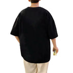 Thalasi Gen Z One Piece Oversized T-Shirts For Men: Black, Round Neck, Baggy Loose Fit & 100% Cotton - Latest Anime Tshirts For