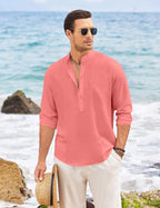 Finivo Fashion MenS Solid Cotton Blend Short Kurta With Mandarin Collar | Casual Ethnic Full Sleeve Kurta For Daily, Festive, An