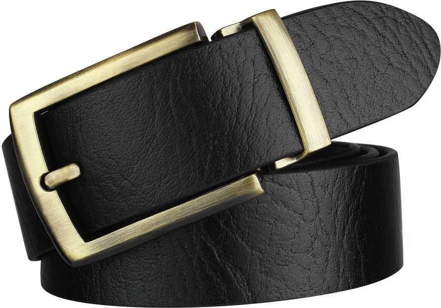 Men Black Genuine Leather Belt ()_36 42