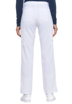 Dickies EDS Essentials Scrubs for Women, Drawstring Cargo Scrub Pants with Four-Way Stretch and Moisture Wicking DK010, L, White