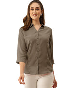 Noble Monk Women Regular Fit Solid Spread | Collar Casual Shirt | Solid Pattern | Formal Shirt For Women
