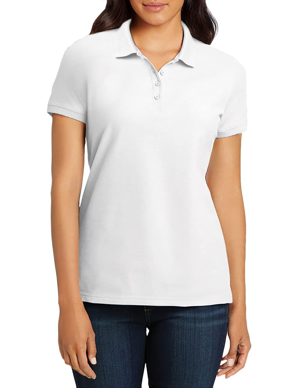 Port Authority Ladies core classic Pique Polo 3XL White