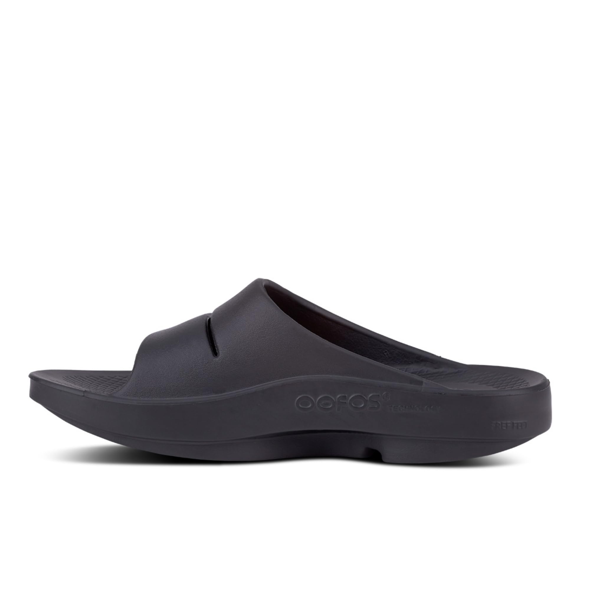 OOFOS OOahh Recovery Slide, Black - Womens Size 6, Mens Size 4