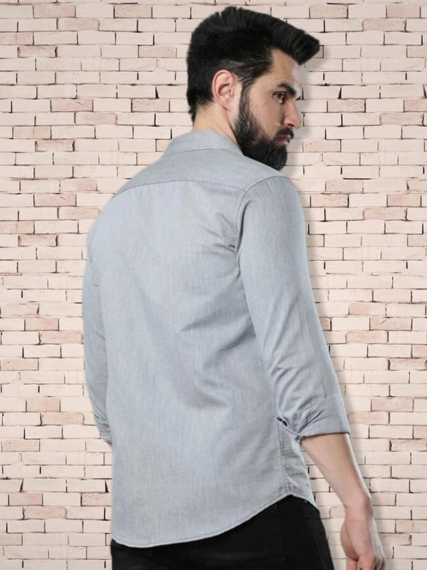 Tee Projekt Cotton Spread Collar Long Sleeve Shirt for Men Formal Shirt Casual Men Shirt