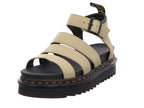 Dr. Martens Women's Blaire Fisherman Sandal, Pale Olive Pisa Leather,