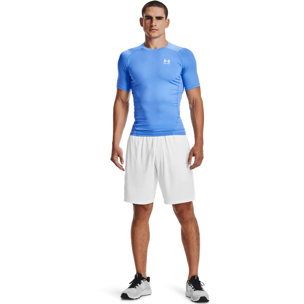 Under Armour Men's Armour HeatGear Compression Short-Sleeve T-Shirt , Carolina Blue (475)/White, Large