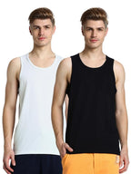 Veirdo Men's 100% Cotton Scoop Neck Regular Fit Solid Core Sleeveless Vest