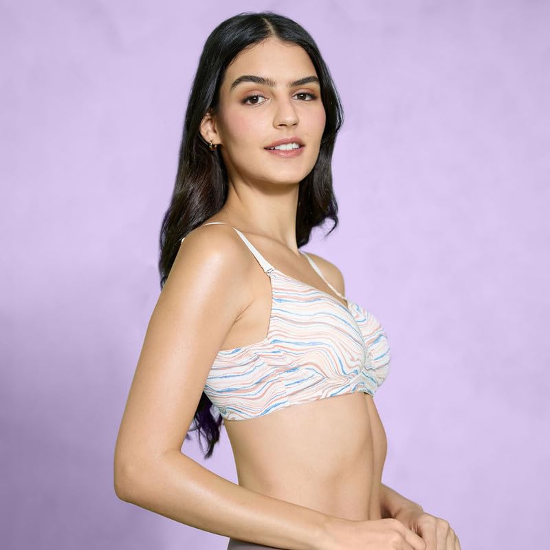 Nykd Cotton Printed Bra With Breathable Cups And Convertible Straps For All Day Comfort And Support | Wired | Full Coverage-Nyb2