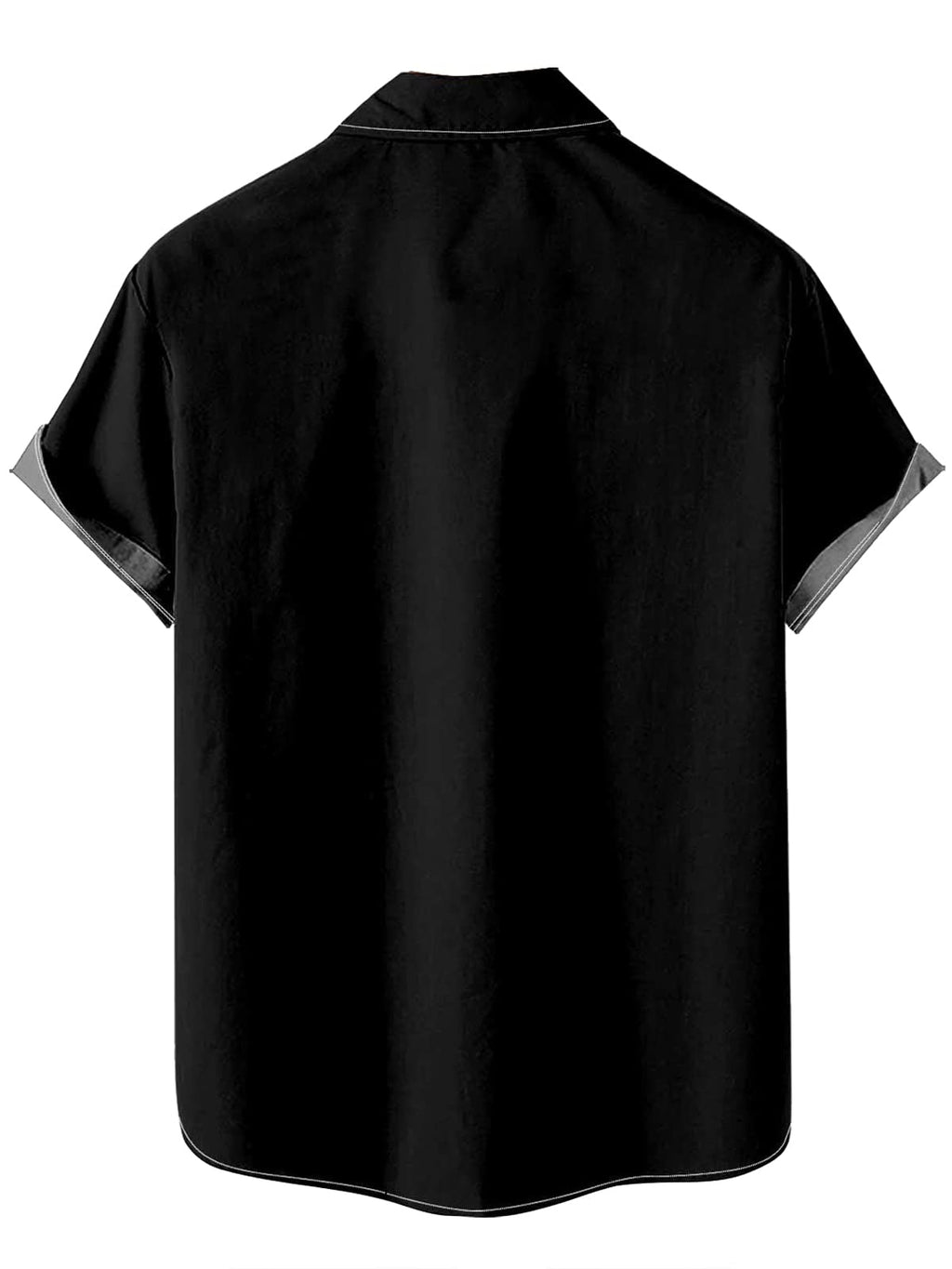 Men's Halloween Art Themed Short Sleeve Shirt, Color Block Button Up Funny Clown Cat Print Shirts Black Clown Cat