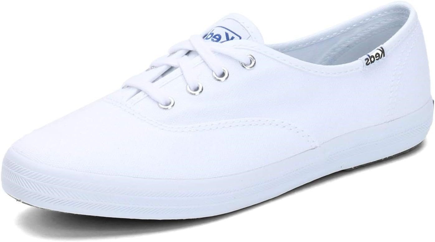 Keds Unisex Champion Canvas Lace Up Sneaker, White, 9 US Women