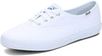Keds Women's Champion Original Canvas Lace-Up Sneaker, White, 6 S US