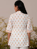 Libas WomenS Pure Cotton Printed Straight Kurtis (26866_White