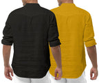 Royalscout MenS Cotton Polyester Blend Solid Regular Fit Full Sleeve Short Kurta | Ethnic, Lightweight Summer Kurta For Daily &