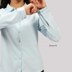 BlissClub Cotton Pro Classic Shirt, Cotton-Like Comfort, Sweat-Free Confidence, Flattering fit, Chic Workwear, Buttoned Front