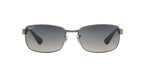 Ray-Ban RB3478 Rectangular Sunglasses, Gunmetal Frame/Blue Polarized Lens, 60 mm